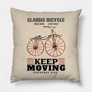 Classic Bicycle Keep Moving Pillow