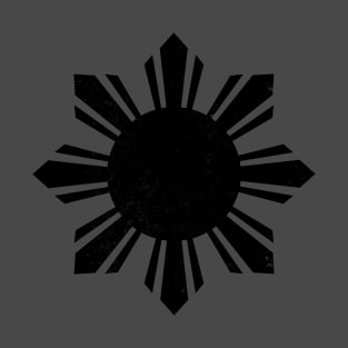 Filipino Vintage Philippines Sun Black Flag T-Shirt