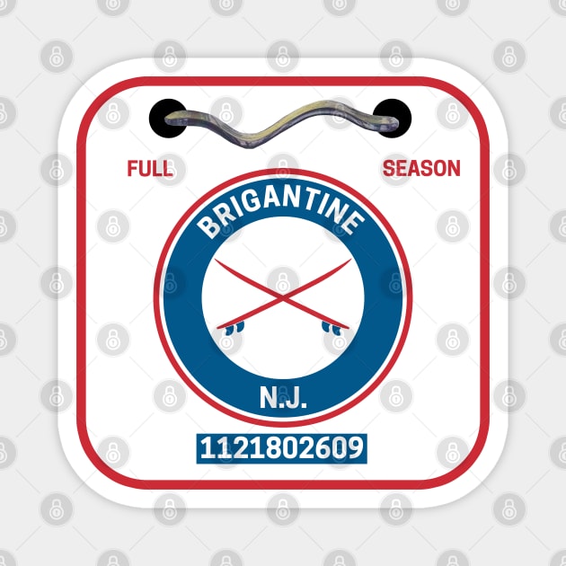 Brigantine New Jersey Beach Badge Magnet by fearcity