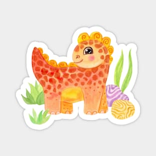 Baby Dinosaur Watercolor Magnet