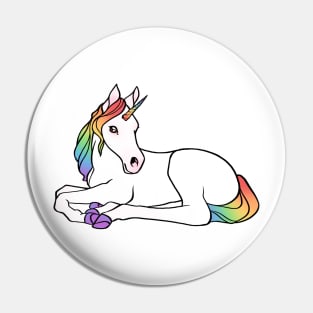 rainbow unicorn foal Pin