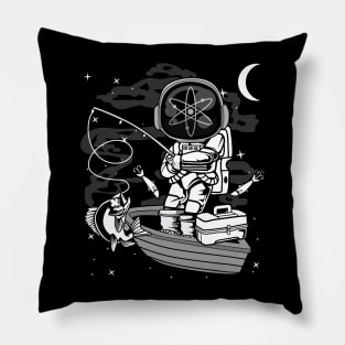 Astronaut Fishing Cosmos ATOM Coin To The Moon Crypto Token Cryptocurrency Blockchain Wallet Birthday Gift For Men Women Kids Pillow