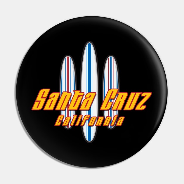 Santa Cruz Logo Three Surfboards Pin by PauHanaDesign