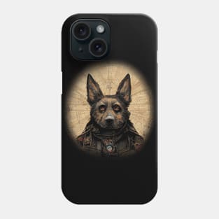 German Sheperd Surreal Steampunk Artwork, Dog Lover Phone Case