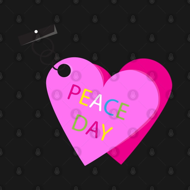 Peace Day heart-shaped key chain by Wilda Khairunnisa