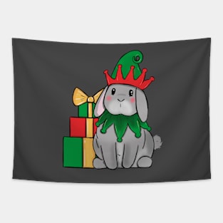 Christmas elf bunny rabbit Tapestry