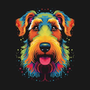 Airedale Terrier Dog Pop Art T-Shirt