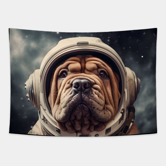 Astro Dog - Chinese Shar-Pei Tapestry by Merchgard