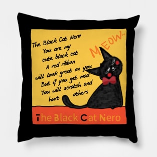 the black cat nero Pillow