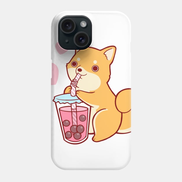 Bubble Tea Shiba Phone Case by SarahJoncas