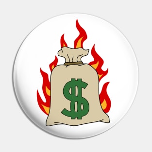 Anticapitalist Burning Money Pin