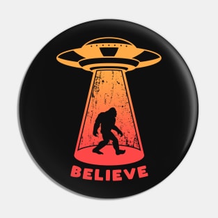 UFO Alien Bigfoot Abduction Believe Pin