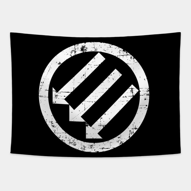 ANTIFA Post-WWII anti-fascism Anti-Fascist Action Anti-racism symbol white distress Tapestry by vlada123