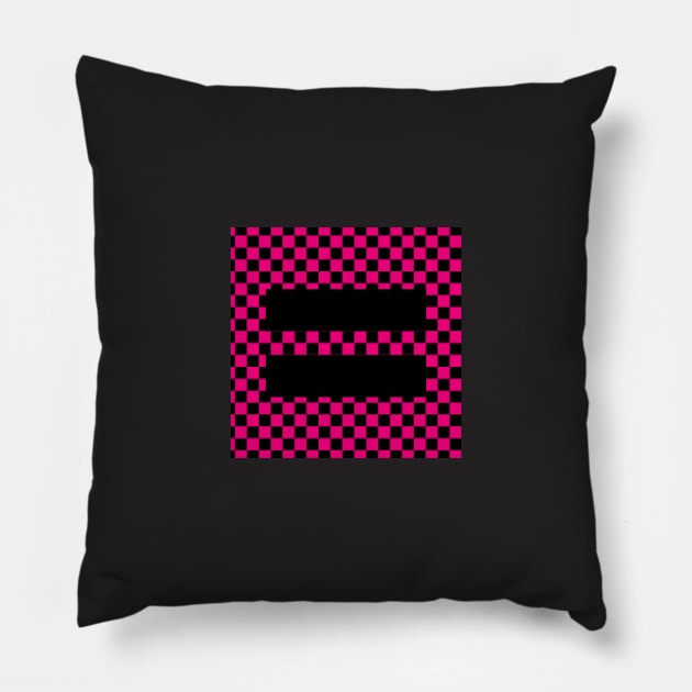 Checkerboard Equality Pink Pillow by silversurfer2000