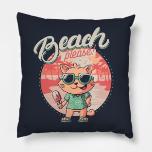 Beach Please - Funny Summer Cat Gift Pillow