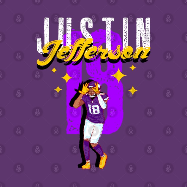 Justin Jefferson 18 - Minnesota Vikings by Mic jr