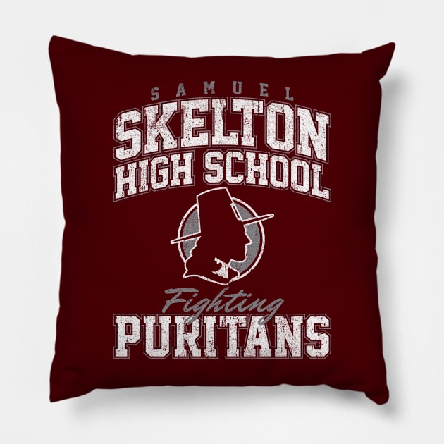 Samuel Skelton High School Fighting Puritans Pillow by huckblade