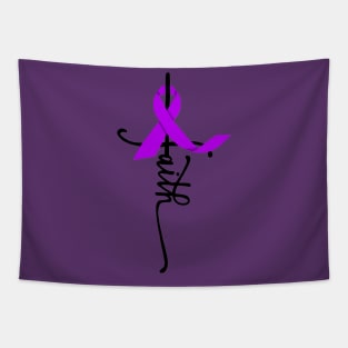 Faith Awareness Ribbon (Purple) Tapestry