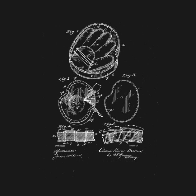 Baseball Glove Vintage Patent Drawing by TheYoungDesigns