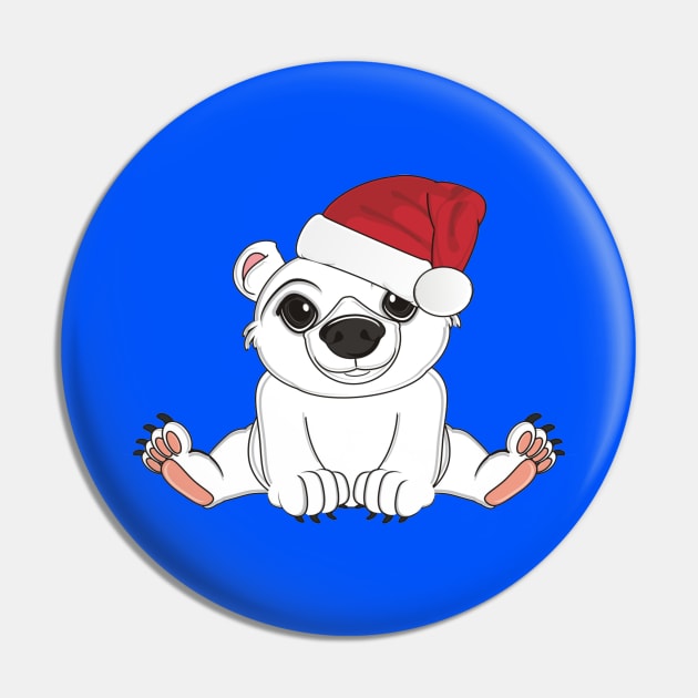 White bear in red holiday hat sit Pin by amramna