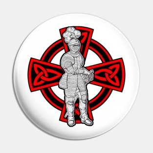 Medieval warrior in silver armor Pin