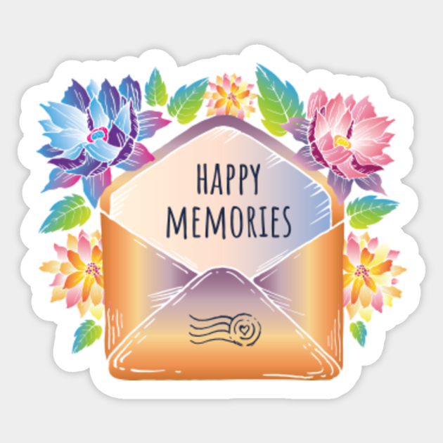 Happy memories envelope - Letter - Sticker | TeePublic