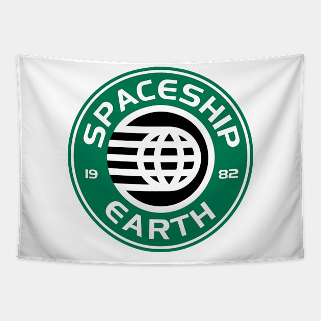 Spaceship Starbucks Tapestry by GrizzlyPeakApparel