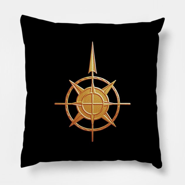 Pointing The Way - compass symbol Pillow by sleepingdogprod