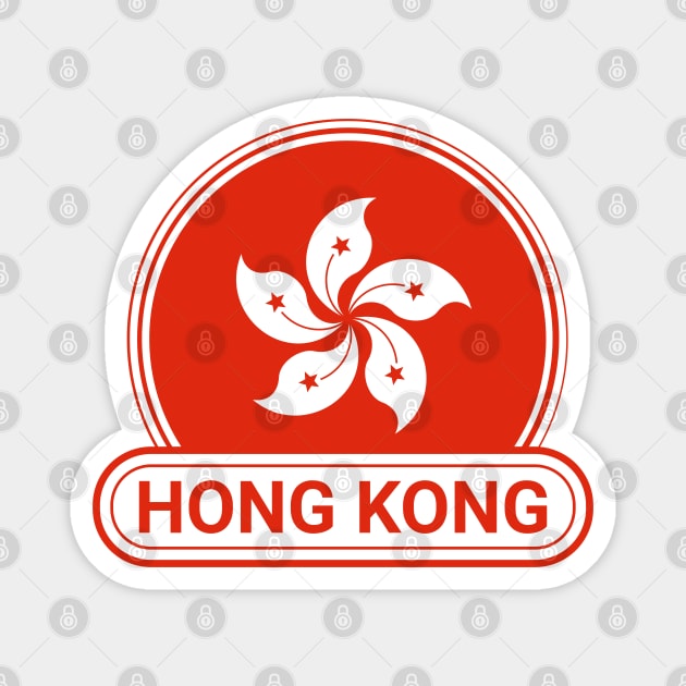 Hong Kong Country Badge - Hong Kong Flag Magnet by Yesteeyear