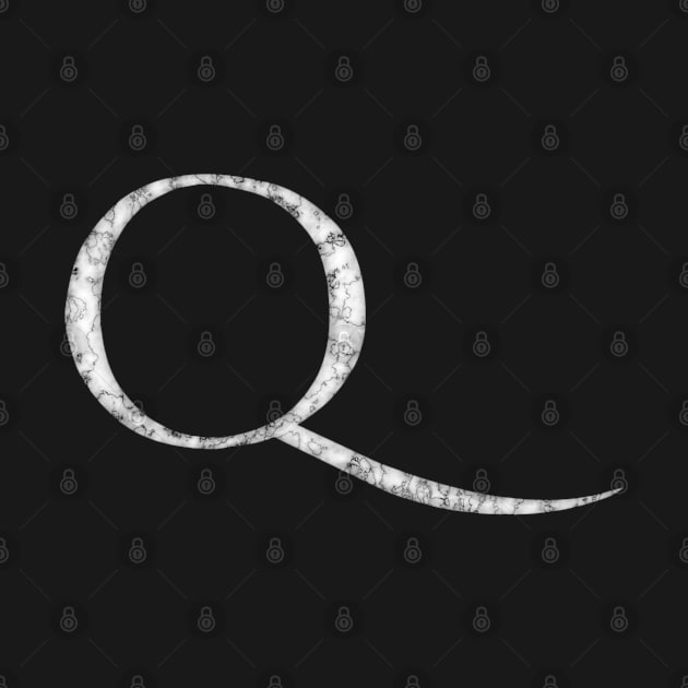Q in Roman White Marble Latin Alphabet Letter Sticker by SolarCross