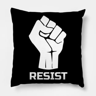 Resist with fist 1 - in white Pillow