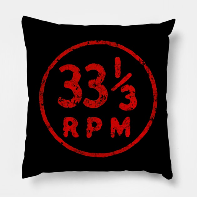 33 1/3 RPM - Vinyl LP Record Speed Pillow by Will 9 Design