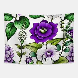 Suffragette Colours Floral Tapestry