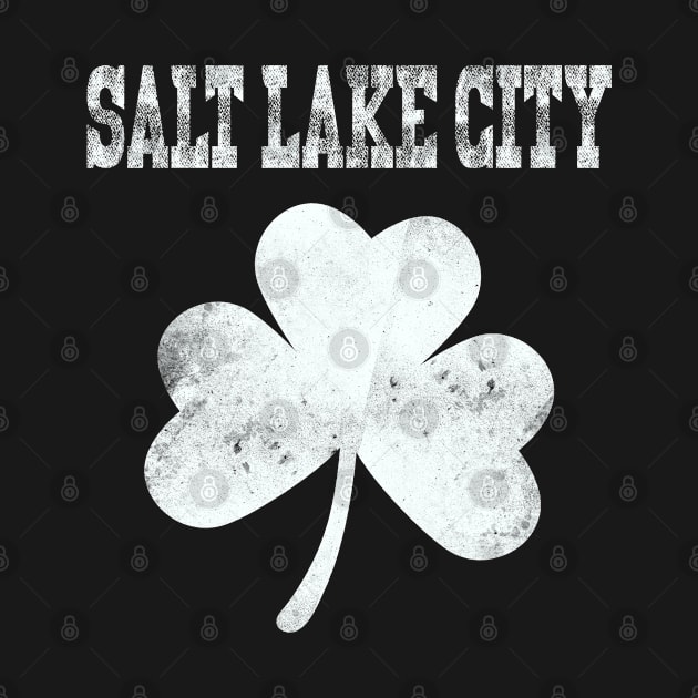 Salt Lake City Irish Shamrock Distressed Kelly Green by benyamine