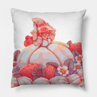 Little witch in a sweet strawberry cake Pillow