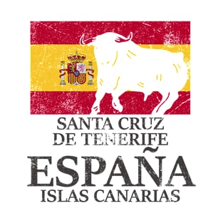 Spanien Santa Cruz De Tenerife Urlaub Stier Flagge T-Shirt