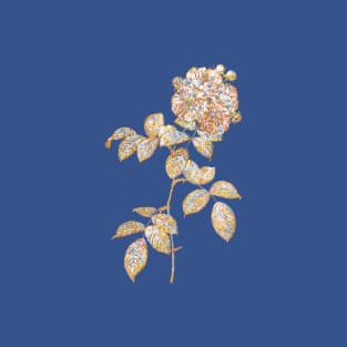 Gold Prism Mosaic Seven Sisters Roses Botanical Illustration T-Shirt