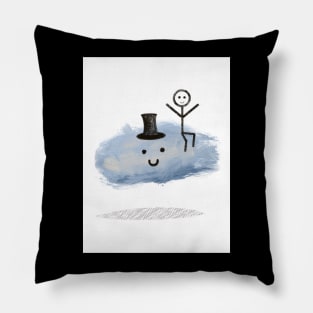 Happy Cloud with a Little Dude Pillow