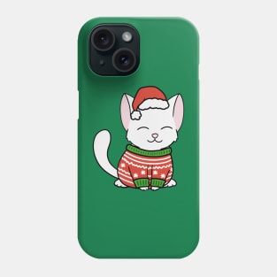 Christmas Sweater White Cat Phone Case