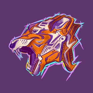 Grunge Tiger Mecha street art style T-Shirt