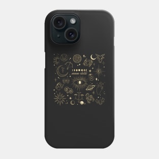 Moon child in black Phone Case