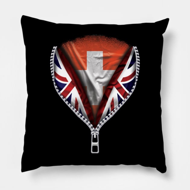 Swiss Flag  Switzerland Flag zipped British Flag - Gift for Swiss From Switzerland Pillow by Country Flags