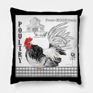 Plaid Country Rooster C Pillow