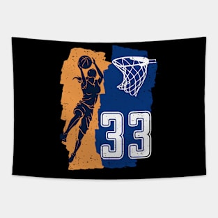 Retro No 33 Woman Basketball Grunge Jersey Gift For Women Girl Tapestry