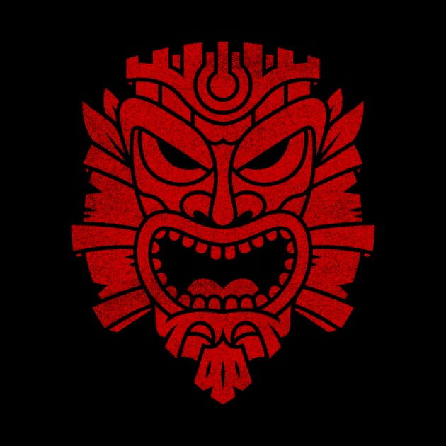 Red tiki polynesian mask by LemonBox