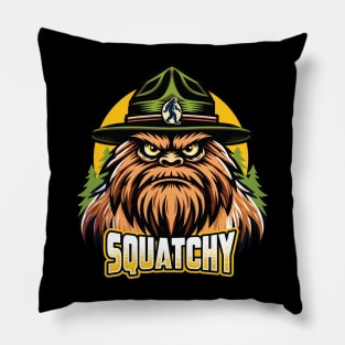 Squatchy Forest Ranger - Bigfoot Enthusiast Graphic Pillow