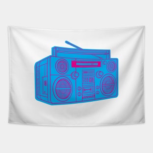 Boombox (Magenta Lines + Cyan Drop Shadow) Analog / Music Tapestry