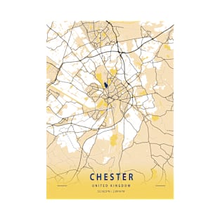 Chester - United Kingdom Yellow City Map T-Shirt