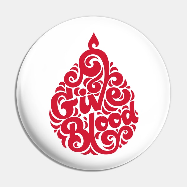 Give Blood Droplet Pin by polliadesign