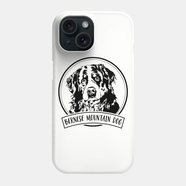 Bernese Mountain Dog lover dog portrait Phone Case by wilsigns